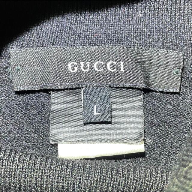 高級 GUCCI タートルネック ニット シルク カシミヤ 混紡 ブラック L