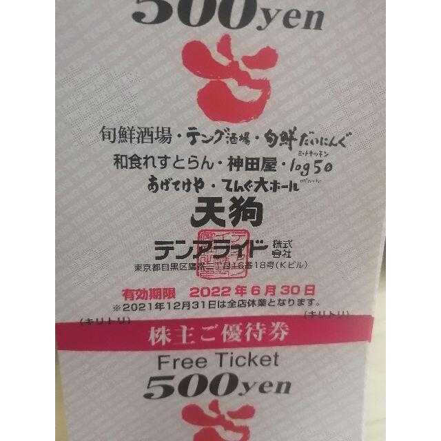 テンアライド株主優待 10000円(500円分 x 20枚)