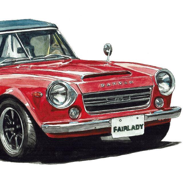 NC-1220 DATSUN SR311限定版画サイン額装有作家平右ヱ門 8