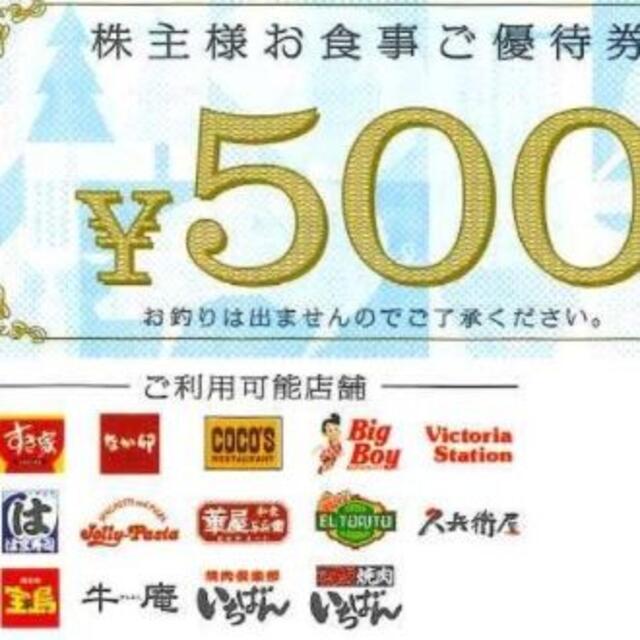 ゼンショー 株主優待券 6,000円分（500円×12枚）～22.6 チケットの優待券/割引券(その他)の商品写真