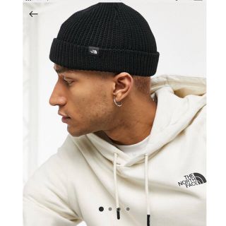 ザノースフェイス(THE NORTH FACE)の【海外限定】ノースフェイス　フィッシュマン　ロールニット　ビーニー　ブラック(ニット帽/ビーニー)