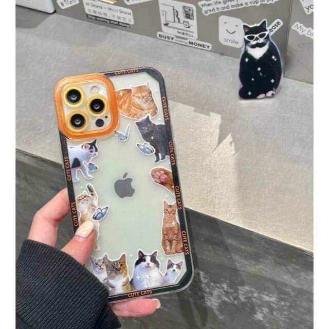 iPhone13pro 13proMax ケース カバー 猫 キャット ソフト  スマホ/家電/カメラのスマホアクセサリー(iPhoneケース)の商品写真