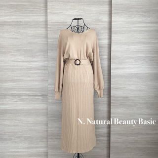 エヌナチュラルビューティーベーシック(N.Natural beauty basic)のエヌナチュラルビューティーベーシック　ビスコースレーヨンベルト付ワンピース(ロングワンピース/マキシワンピース)