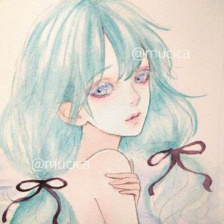 専用　手描きイラスト　湯浴み　オリジナル　水彩画(絵画/タペストリー)