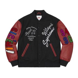 ダブルタップス(W)taps)の新品Supreme Wtaps VARSITY JACKET  BLACK XL(スタジャン)