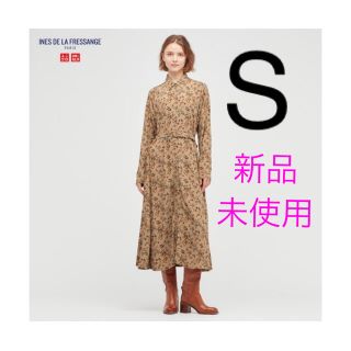 ユニクロ(UNIQLO)のユニクロ　レーヨンプリントシャツワンピース(ロングワンピース/マキシワンピース)