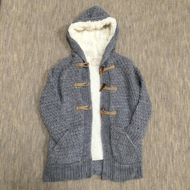 ZARA KIDS(ザラキッズ)の新品☆ ZARA キッズ ニット ボア コート 110〜120cm キッズ/ベビー/マタニティのキッズ服女の子用(90cm~)(コート)の商品写真