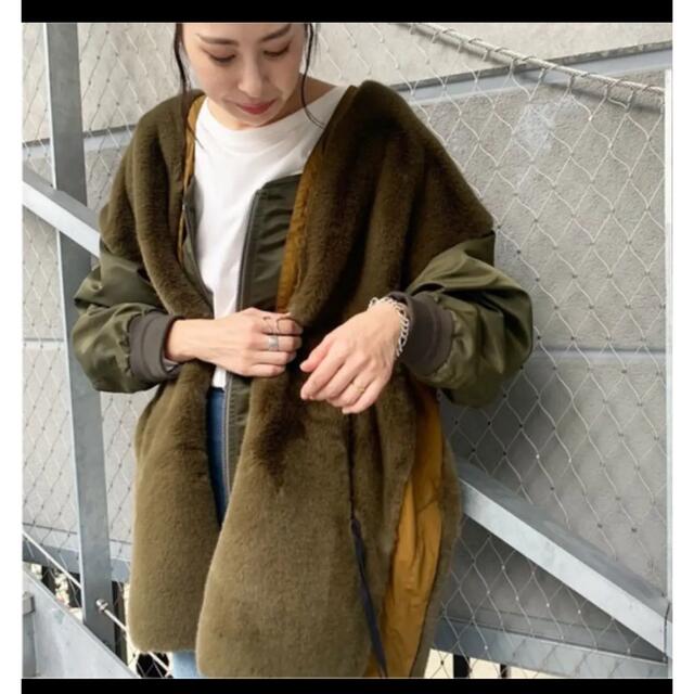 etsinta エシンタ ファー切替ジャケット ジャンバー カーキ コート