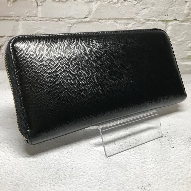 【美品】イヴサンローラン 長財布 YSL キャビアスキン ブラック 1