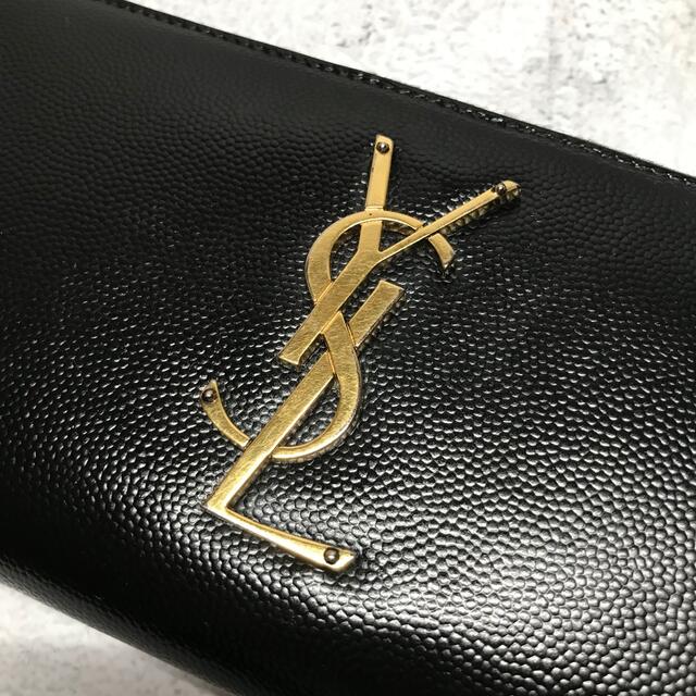 【美品】イヴサンローラン 長財布 YSL キャビアスキン ブラック 2