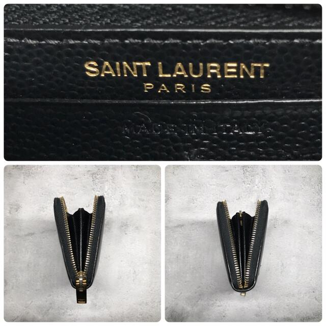 【美品】イヴサンローラン 長財布 YSL キャビアスキン ブラック 6