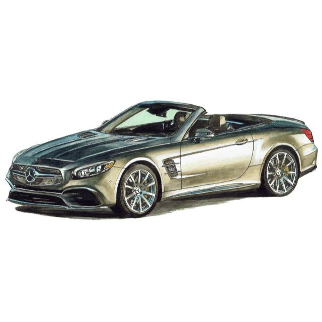 GC-2042 Mベンツ C/AMG SL65限定版画サイン額装作家平右ヱ門 6