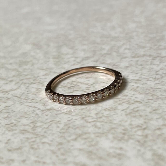 ダイヤモンドリング ハーフエタニティリング ピンキーリング K10PG 指輪 レディースのアクセサリー(リング(指輪))の商品写真