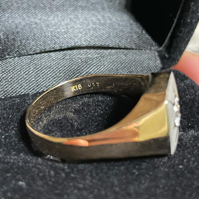 supreme様専用　天然ダイヤモンド　印台リング　ゴールド　K18 メンズのアクセサリー(リング(指輪))の商品写真