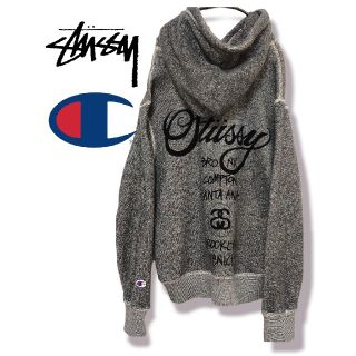 ステューシー(STUSSY)の【希少】STUSSY チャンピオン コラボ ワールドツアー パーカー フーディ(パーカー)