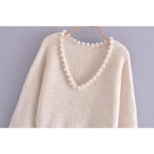 新品‼️大人気即完売品✨ZARA❤贅沢パール‼️高級ニット٩(ˊᗜˋ*)وʾʾ