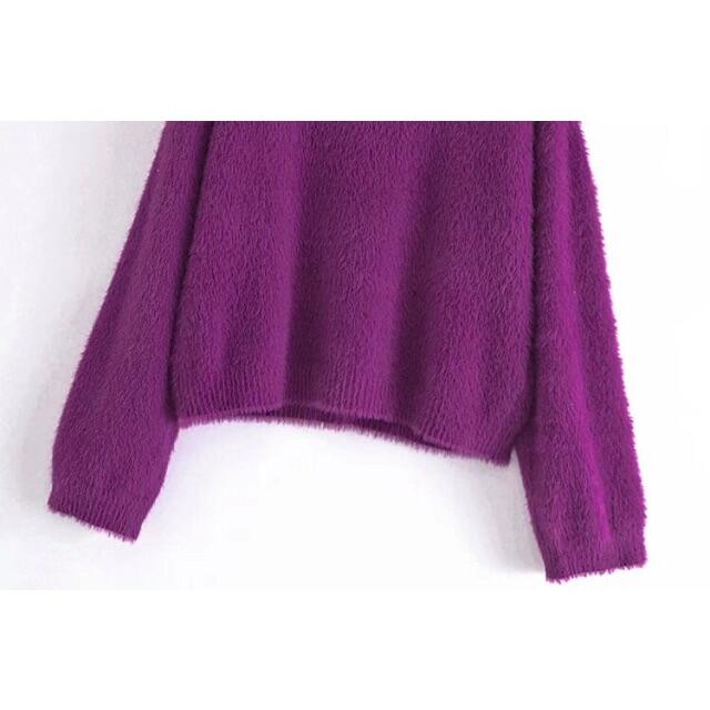 ZARA(ザラ)の🎄12月新作🎅6996◆purple パープル モヘアニット セーター レディースのトップス(ニット/セーター)の商品写真