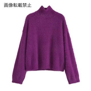 ザラ(ZARA)の🎄12月新作🎅6996◆purple パープル モヘアニット セーター(ニット/セーター)