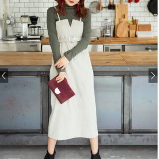 グレイル(GRL)の【美品】ベルト付コーデュロイキャミワンピース(セット/コーデ)