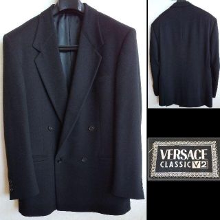 ヴェルサーチ(VERSACE)のVERSACE CLASSIC V2　カシミヤ混　ダブルジャケット　48(テーラードジャケット)