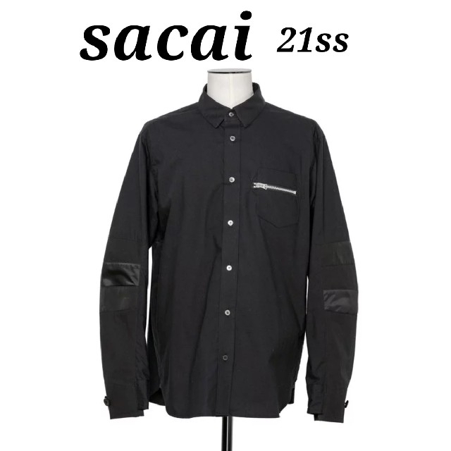 サカイ　sacai　21ss　タイプライターグログランシャツ　新品　切替シャツ