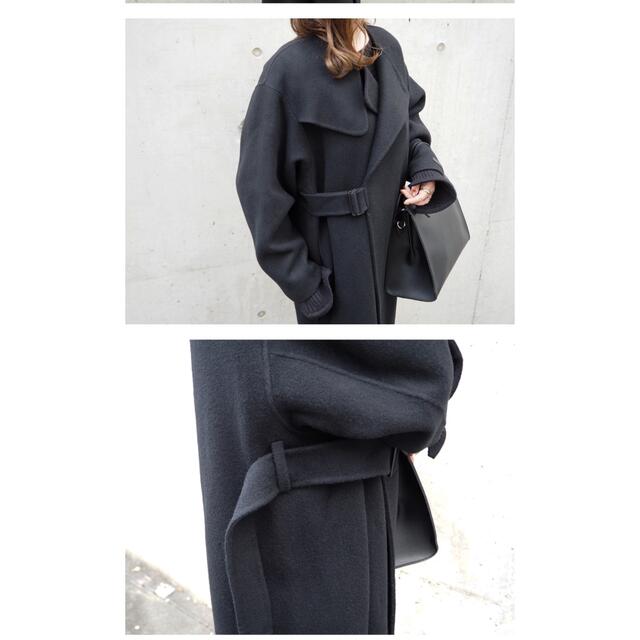 Laulen sidebelt  nocollar  coat 新品 レディースのジャケット/アウター(ロングコート)の商品写真