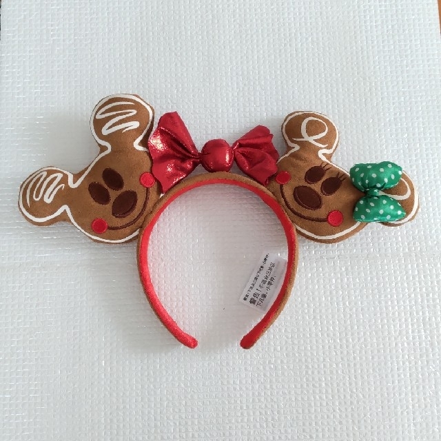 Disney(ディズニー)の再入荷　ミッキー&ミニー柄　クリスマスジンジャーブレッド キャンディカチューシャ レディースのヘアアクセサリー(カチューシャ)の商品写真