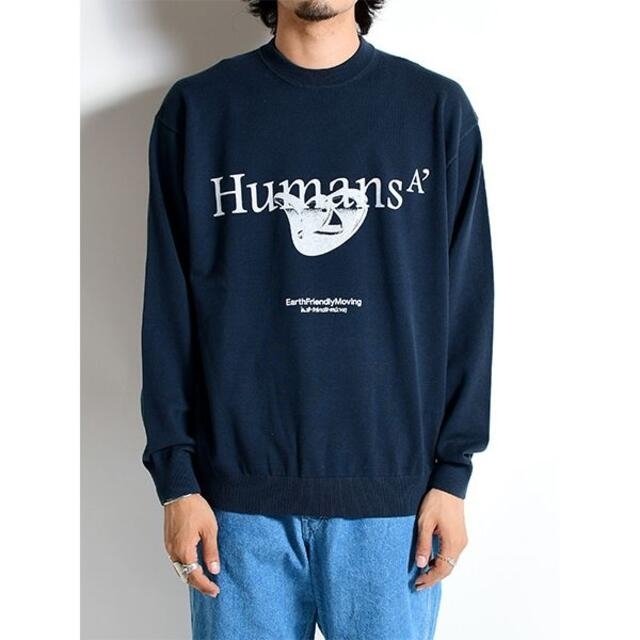 JOHN LAWRENCE SULLIVAN(ジョンローレンスサリバン)のBLUFCAMP 21AW Print Knit (BLACK) Msize メンズのトップス(ニット/セーター)の商品写真