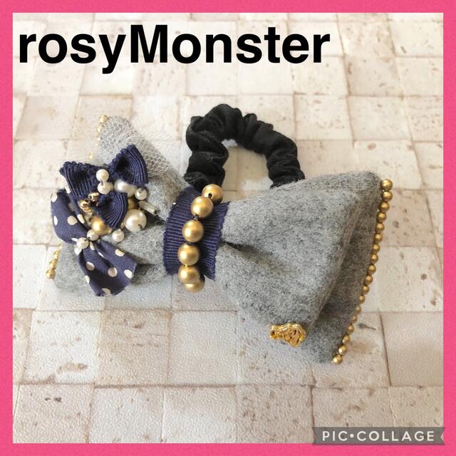 Chesty(チェスティ)の秋冬ウールリボンシュシュ　グレー　ロージーモンスターrosy monster レディースのヘアアクセサリー(ヘアゴム/シュシュ)の商品写真