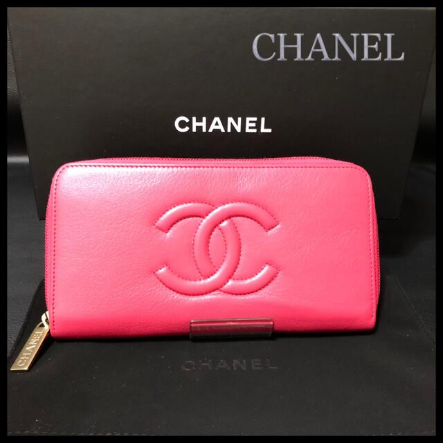 【美品】CHANEL シャネルラムスキン長財布　ココマーク　シャネル財布