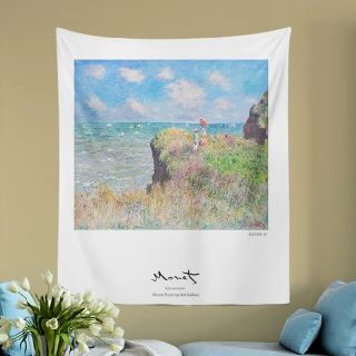 ザラホーム(ZARA HOME)の【値下げ】94 × 70 cm モネ タペストリー インテリア アート 壁掛け(絵画/タペストリー)