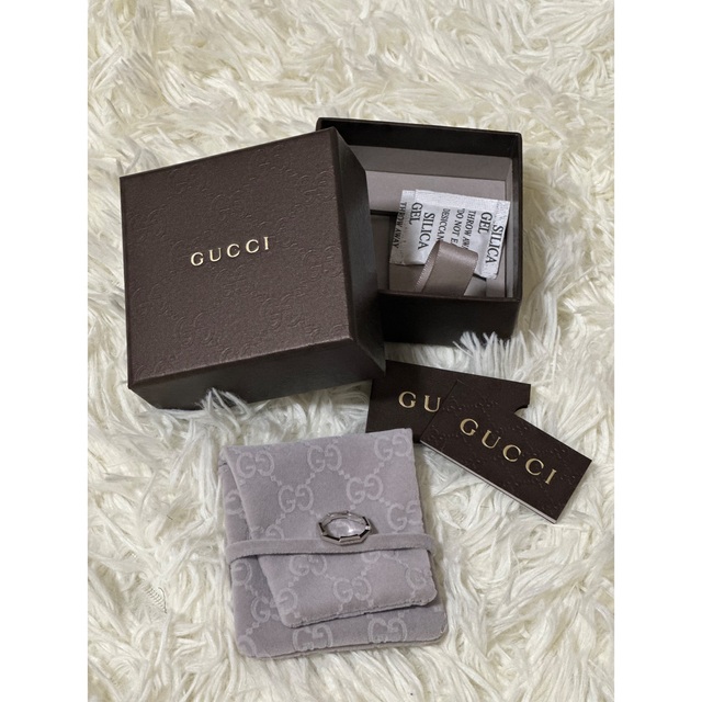 Gucci(グッチ)の箱,ポーチ付きGUCCIホワイトゴールドLink to love リング指輪 レディースのアクセサリー(リング(指輪))の商品写真