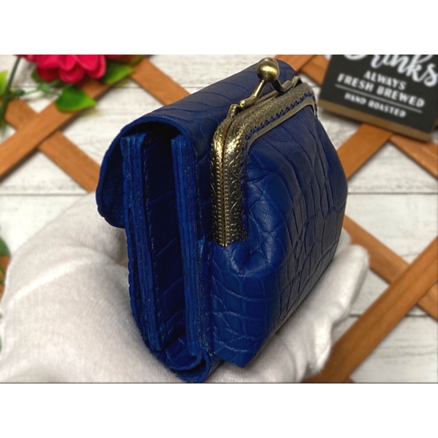 ❤【高級感×可愛い♪】大人オシャレながま口付き総本革ミニ財布