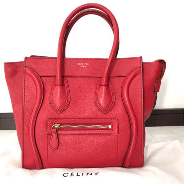 CELINE セリーヌ　マイクロ　ラゲージ　赤　レッド　ハンドバッグ