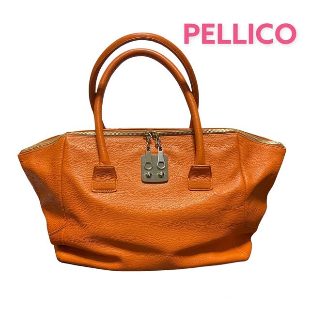 PELLICO(ペリーコ)の●PELLICO ペリーコ/ハンドバッグ/レザー/ストラップ/オレンジ● レディースのバッグ(ハンドバッグ)の商品写真