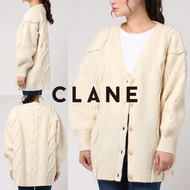 CLANE 3D CABLE KNIT CARDIGAN レディース　1