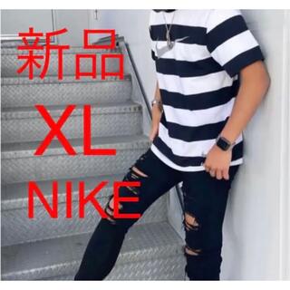 ナイキ(NIKE)の新品　NIKE ナイキ　スウォッシュ　ボーダーTシャツ　 XL(Tシャツ/カットソー(半袖/袖なし))