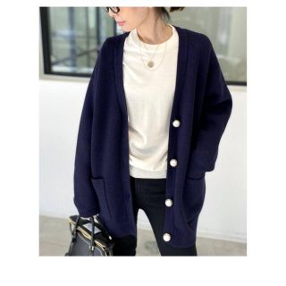 L'AppartementPearl botton Vneck Cardigan(カーディガン)