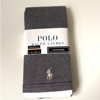 ポロラルフローレン(POLO RALPH LAUREN)のラルフローレン レギンス 10分丈 杢グレー シルバー刺繍 L-LLサイズ(レギンス/スパッツ)