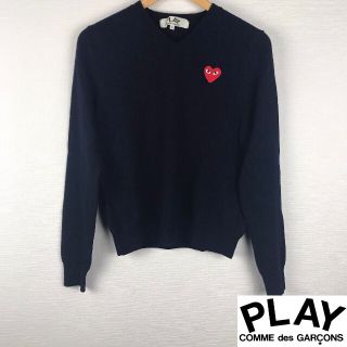 コムデギャルソン(COMME des GARCONS)の美品 プレイコムデギャルソン 長袖ニット レディース ネイビー サイズL(ニット/セーター)