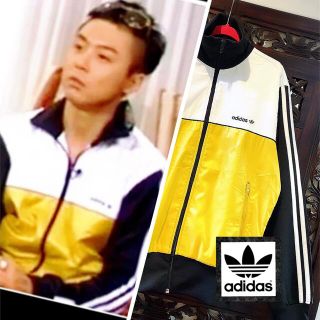 アディダス(adidas)のアディダス 堂本剛 イエロー ジャージ ジャケット ナイロン パーカー ブルゾン(ジャージ)