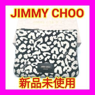 ジミーチュウ(JIMMY CHOO)のジミーチュウ　JIMMYCHOO ミニクラッチバック　ブラックホワイト(ポーチ)