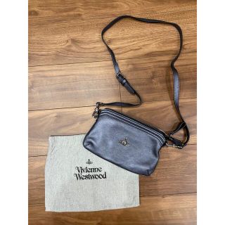 ヴィヴィアンウエストウッド(Vivienne Westwood)の【ほぼ新品】ヴィヴィアン ショルダーバッグ サフィアーノレザー メタリックグレー(ショルダーバッグ)