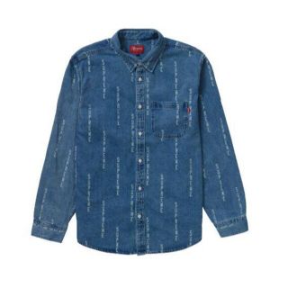 シュプリーム  Denim Shirt ストライプデニム長袖シャツ メンズ M