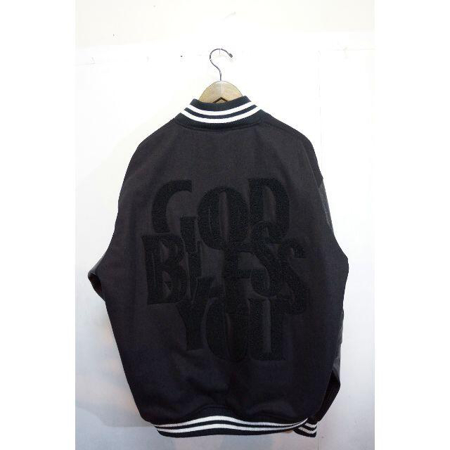 新品21AW GOD BLESS YOU 限定 スタジャン 黒XL 1215L△ 【内祝い
