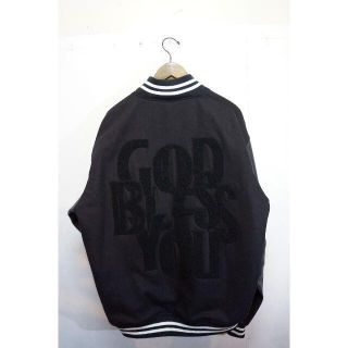 新品21AW GOD BLESS YOU 限定 スタジャン 黒XL 1215L▲