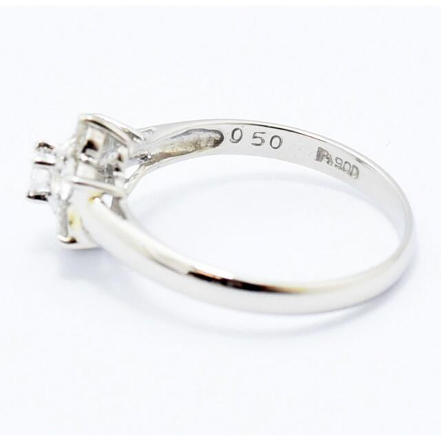 PT900 ダイヤモンド  フラワーリング　13号 レディースのアクセサリー(リング(指輪))の商品写真