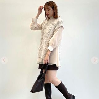 COCO DEAL - ココディール♡ケーブルニットベスト×オーガンジー COCO DEAL - ココディール♡ケーブルニットベスト×オーガンジー