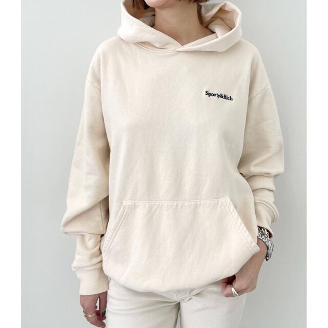 SPORTY&RICH  SERIF LOGO HOODIE