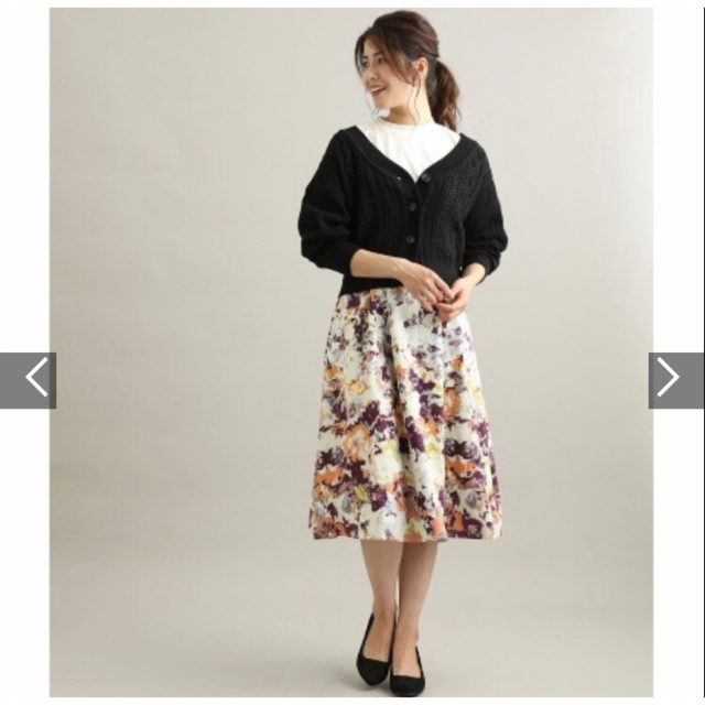 ViS(ヴィス)のVISビス花柄フラワー水彩スカート　ヴィス レディースのスカート(ひざ丈スカート)の商品写真